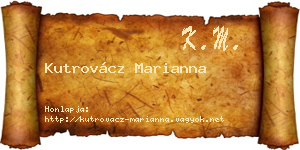 Kutrovácz Marianna névjegykártya